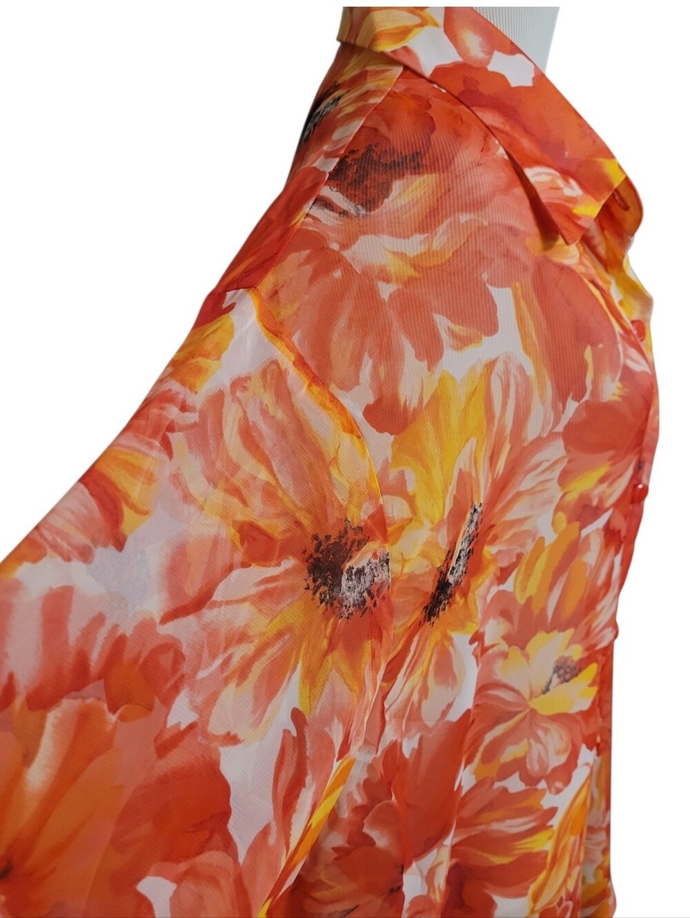 Susan Graver Semi-Sheer Button Down Blouse Size 2X - Picture 4 of 8